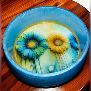 NORE’S NOVELTIES Handcrafted Decorative/ Serving Bowl “FLORAL BOMB”